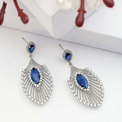 AGP PARIS Diva Peacock Feather Drop Earring