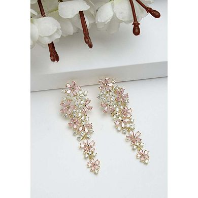 Diva Collection Elegant Floral Cascading Earrings