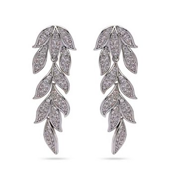 AGP PARIS Silver Leafy Cascading Dangle Earrings