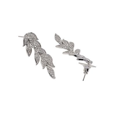AGP PARIS Silver Leafy Cascading Dangle Earrings