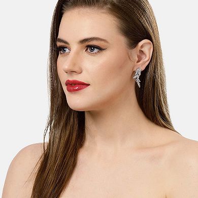 AGP PARIS Silver Leafy Cascading Dangle Earrings