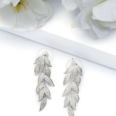 AGP PARIS Silver Leafy Cascading Dangle Earrings