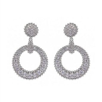 AGP PARIS Silver colored Circular Drop Earrings