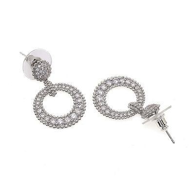 AGP PARIS Silver colored Circular Drop Earrings