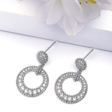 AGP PARIS Silver colored Circular Drop Earrings