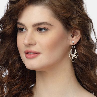 AGP PARIS Shimmering Circles Chandelier Earrings