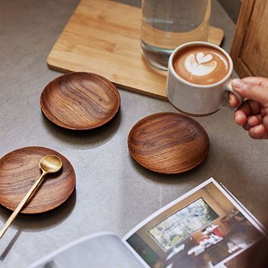 Teak Coasters Set of 4