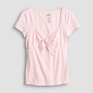 Juniors' Pink Republic Tie Babydoll Top