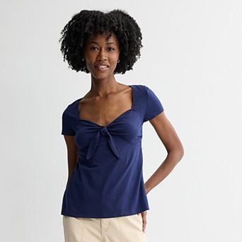 Juniors' Pink Republic Tie Babydoll Top