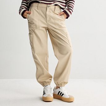 Juniors' SO® Mid Rise Cargo Jogger Pants
