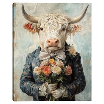 Highland Cow Ready for Love 11 x 14 Wall Art