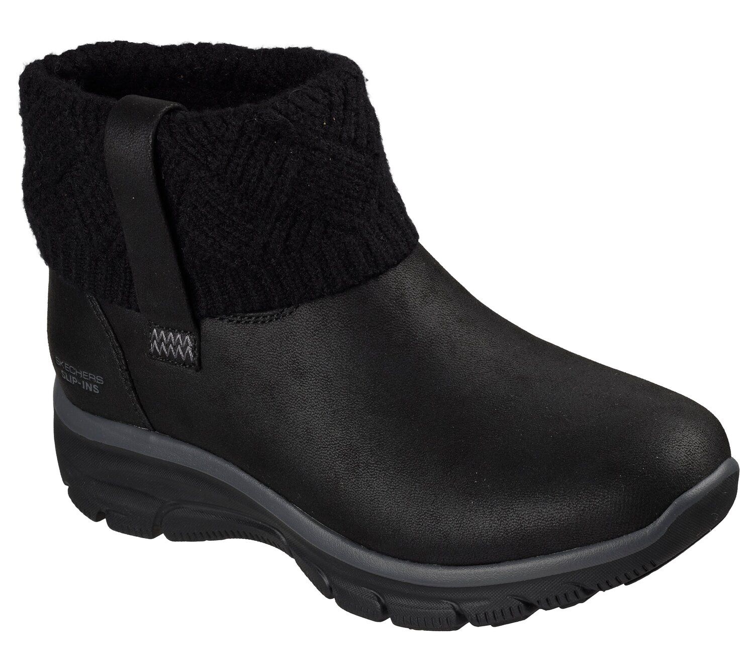 Женские ботинки Skechers Hands Free Slip-ins® PerformTex Relaxed Fit® Cozy Weather Fold Over Ankle, цвет: Чёрный — фото 1