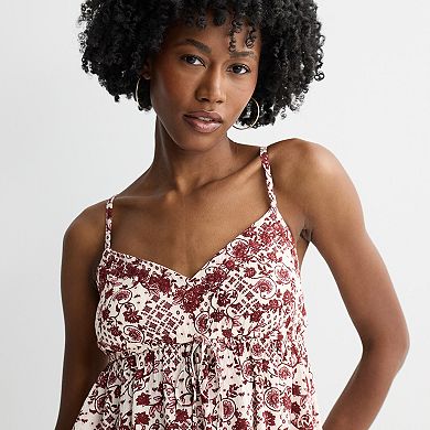 Juniors' Plus Pink Republic Woven Tank