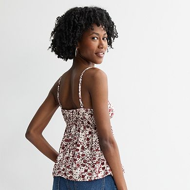 Juniors' Plus Pink Republic Woven Tank