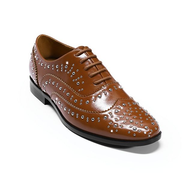 brown dress shoes business casual Burnished Brown Leather Derby Shoes – HolloMen main image 0