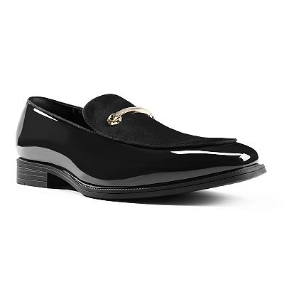 Men's Dress Loafers Luxury Velvet & Patent Leather Gold Buckle Slip-On  Business Party