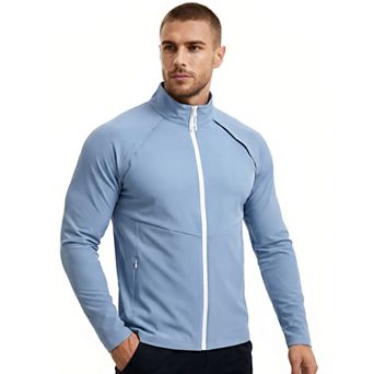 Men's Quick-Dry Athletic Jacket - Stretchy Breathable Workout Top with Pockets