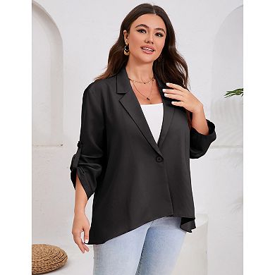 Womens Blazer Spring Fall Bussiness Long Sleeve Open Front Work Office Dressy Suit Jackets