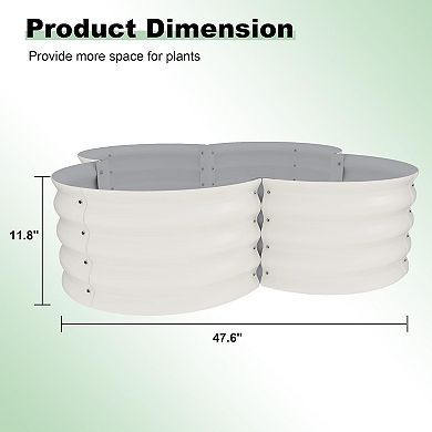 2-Pack Galvanized Raised Garden Beds 48x48x12 in Outdoor Planter Boxes w/ Open Base for Flowers