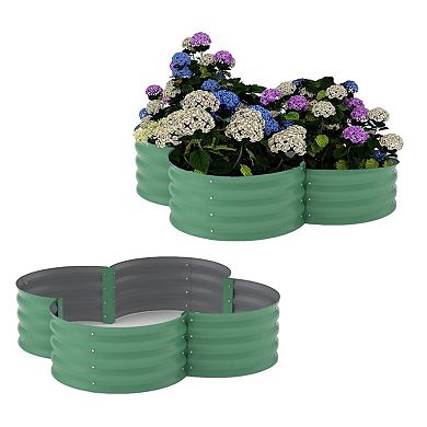 2-Pack Galvanized Raised Garden Beds 48x48x12 in Outdoor Planter Boxes w/ Open Base for Flowers
