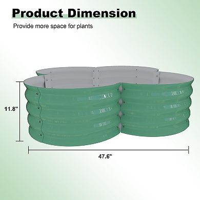 2-Pack Galvanized Raised Garden Beds 48x48x12 in Outdoor Planter Boxes w/ Open Base for Flowers