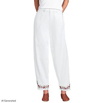 Petite Lands' End High Rise Barrel Leg Ankle Jeans