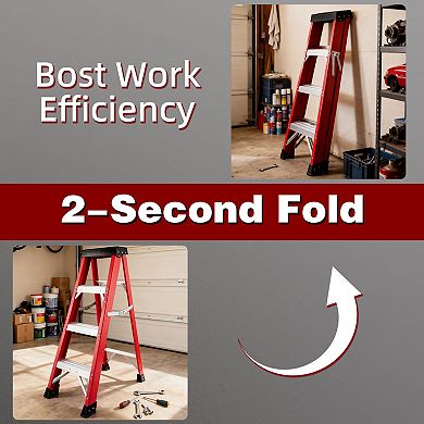 ELEMENT ACE Fiberglass Insulated Stepladder for Electrical Engineering Construction Safety