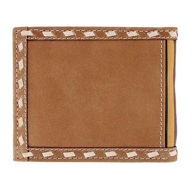 Wrangler Men's Leather Southwest Print Bifold Wallet