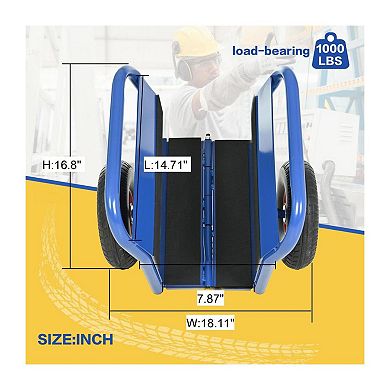 ELEMENT ACE Heavy Duty Panel Dolly with Solid Rubber Tires for Material Handling