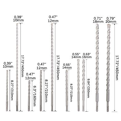 ELEMENT ACE Professional Heavy-Duty SDS Plus Carbide Drill Bit Set with Storage Case