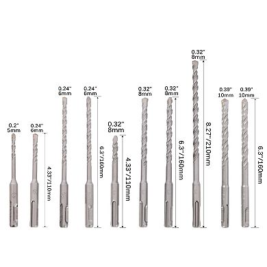 ELEMENT ACE Professional Heavy-Duty SDS Plus Carbide Drill Bit Set with Storage Case