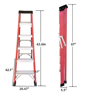 ELEMENT ACE Fiberglass Insulated Step Ladder for Electrical Engineering Safety