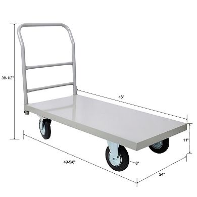 ELEMENT ACE Heavy Duty Industrial Flatbed Platform Truck with Wheels and Handle