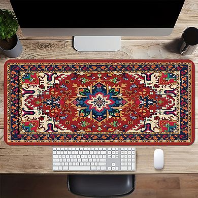Vintage Pattern Desk Mouse Pad with Smooth Control Surface and Non Slip Rubber Base