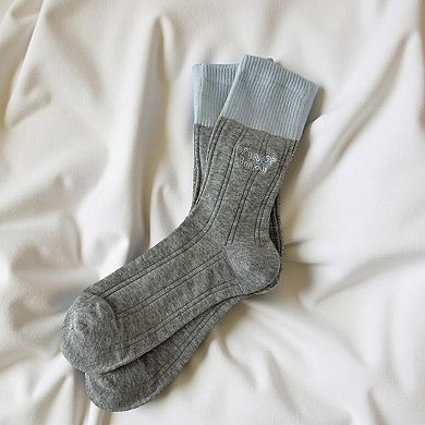 Women's 3-Pair Crew Sock Set Ribbed Knit Soft Stretch Comfortable Everyday Socks