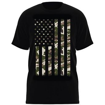 Men's Camouflage American Flag Graphic Tee