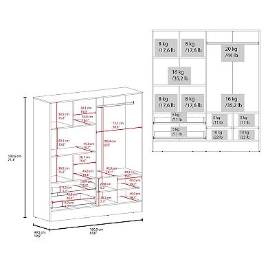 Gangi 160 Armoire, White