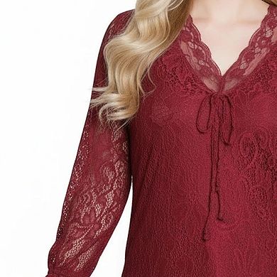 Long Bell Sleeve Lace Blouse