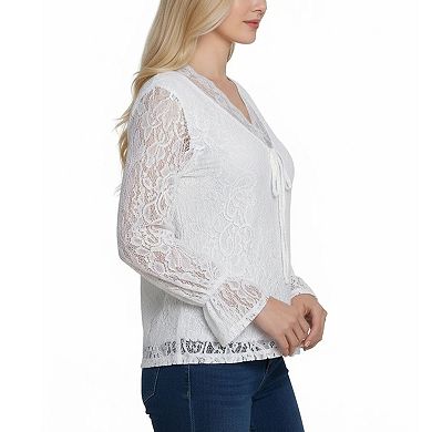 Long Bell Sleeve Lace Blouse