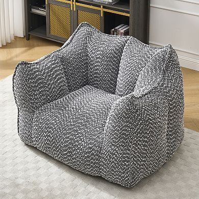 GOODSILO Super Soft Chenille Beanbag Sofa Chair with High-Resilience Foam for Living Rooms