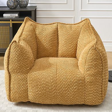 GOODSILO Super Soft Chenille Beanbag Sofa Chair with High-Resilience Foam for Living Rooms