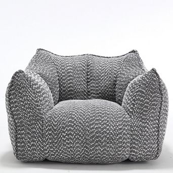 GOODSILO Super Soft Chenille Beanbag Sofa Chair with High-Resilience Foam for Living Rooms