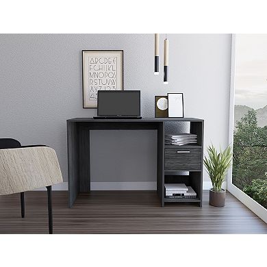 Naxos Computer Desk with 1-Drawer and 2-Open Storage Shelves