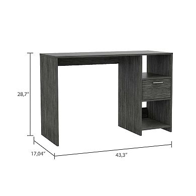 Naxos Computer Desk with 1-Drawer and 2-Open Storage Shelves