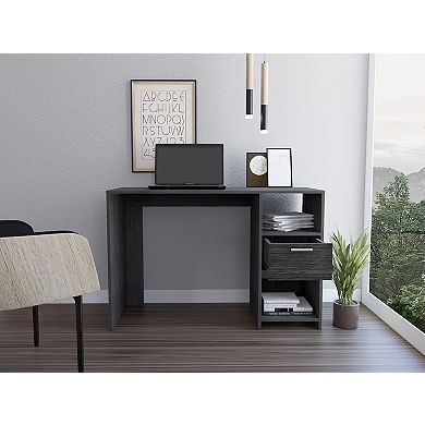 Naxos Computer Desk with 1-Drawer and 2-Open Storage Shelves