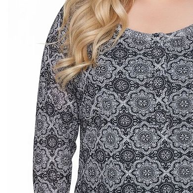 Plus Long Raglan Sleeve Mesh Top