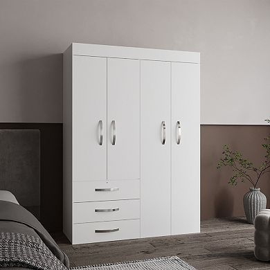 Hamilton Mobile Armoire, White