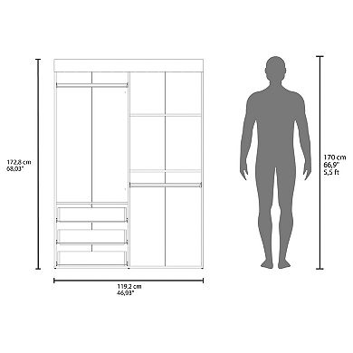 Hamilton Mobile Armoire, White