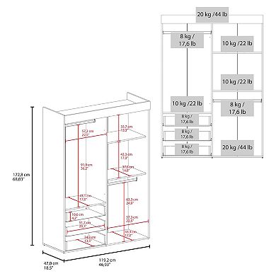 Hamilton Mobile Armoire, White