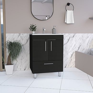 Essential Single Bathroom Vanity, One Draw, Double Door Cabinet